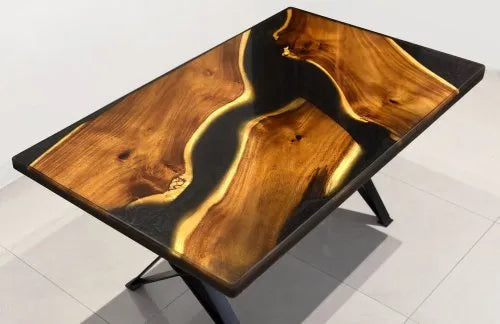 Rectangle Epoxy Resin Coffee Table  - Black