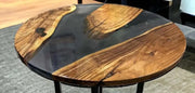 Round Epoxy Resin Coffee Table  - Black