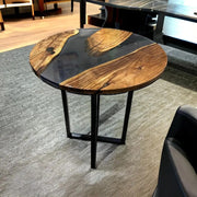 Round Epoxy Resin Coffee Table  - Black