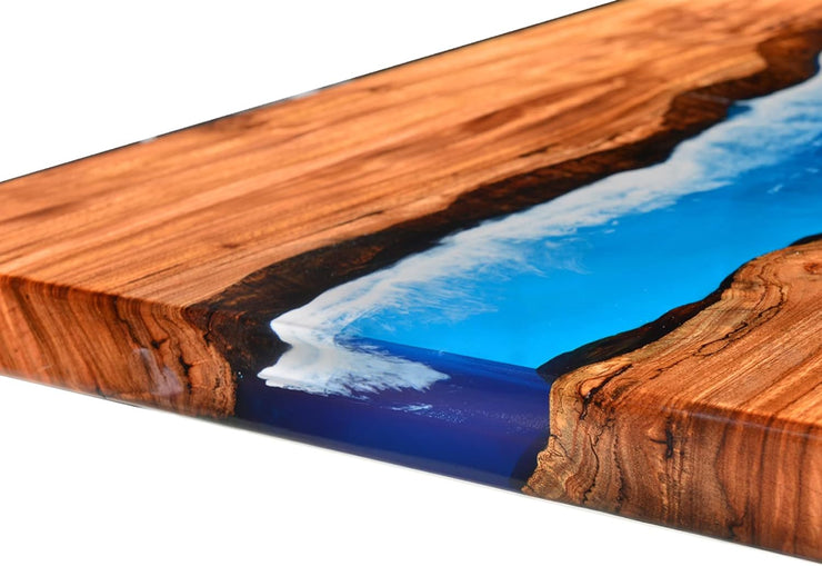 Rectangle Epoxy Resin Coffee Table - Beach Pattern