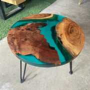 Round Epoxy Resin Coffee Table - Green