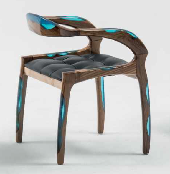 Epoxy Resin Wooden Dining Chair