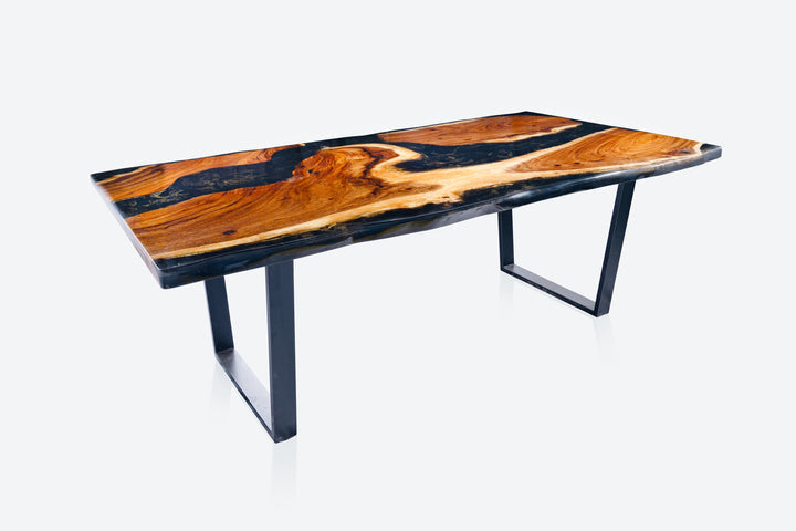 Rectangle Epoxy Resin Dining Table  - Black