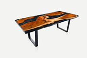 Rectangle Epoxy Resin Dining Table  - Black