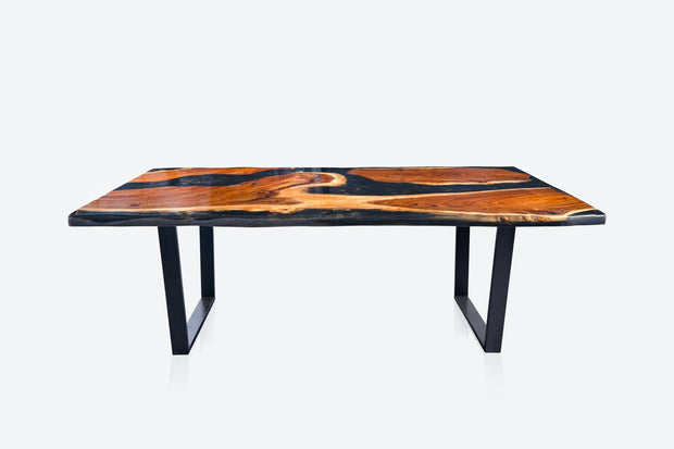 Rectangle Epoxy Resin Dining Table  - Black