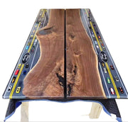 Rectangle Epoxy Resin Dining Table - Automotive Theme