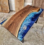 Rectangle Epoxy Resin Dining Table - Spaceship Theme