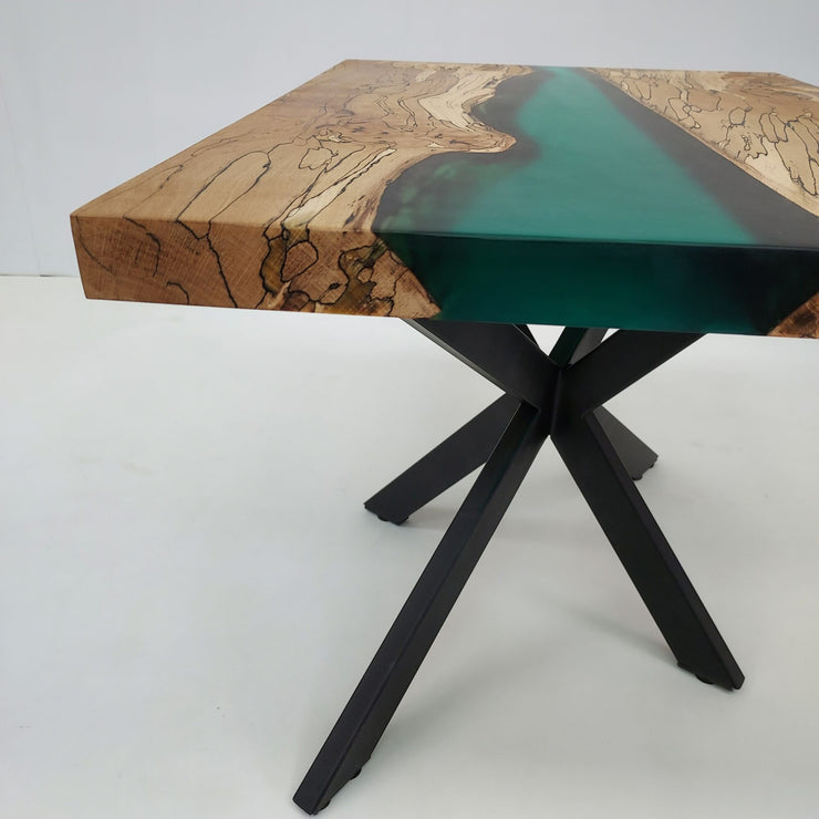 Rectangle Epoxy Resin Coffee Table - Green